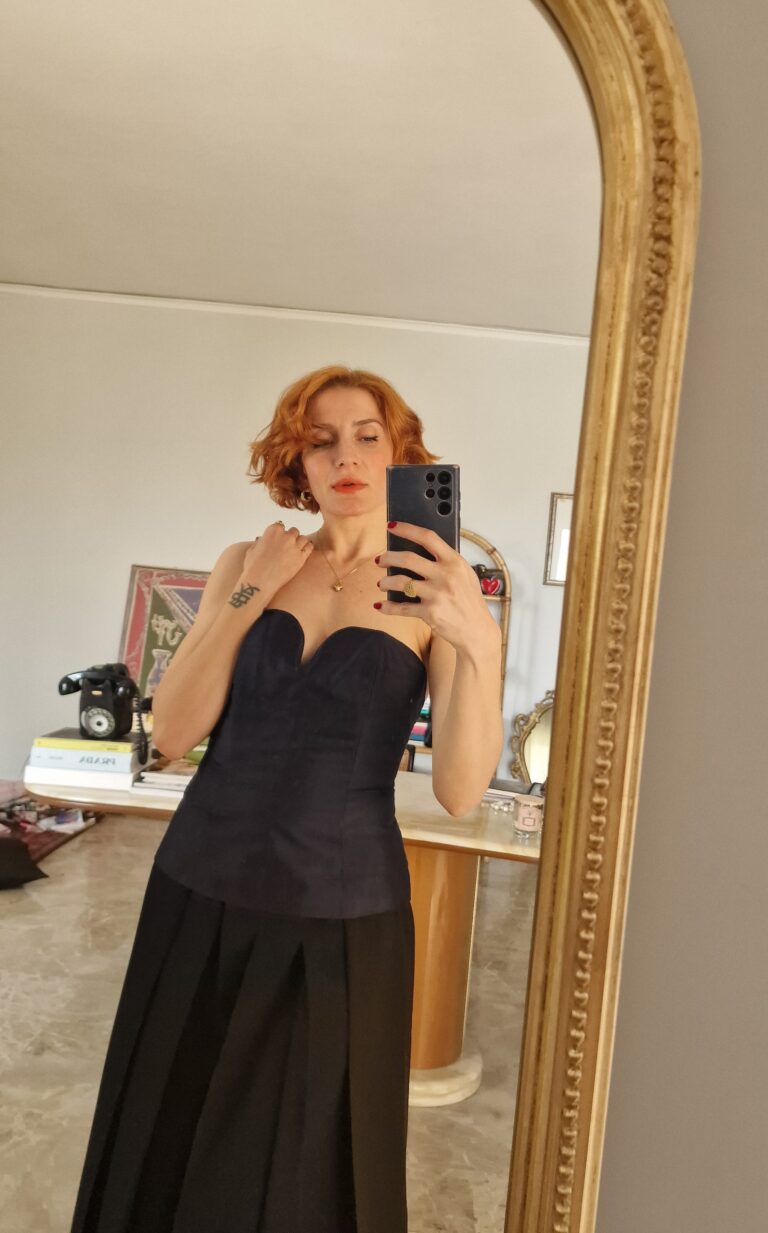Corsetto vintage ma nuovo in shantung di Pura Seta - immagine 7