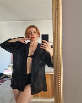 Camicia organza seta nera