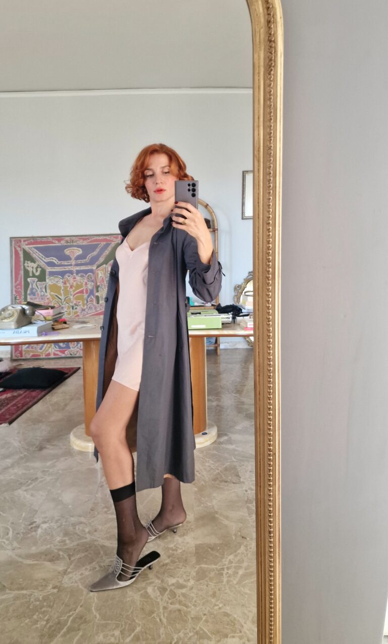 Trench vintage sartoriale grigio - immagine 6