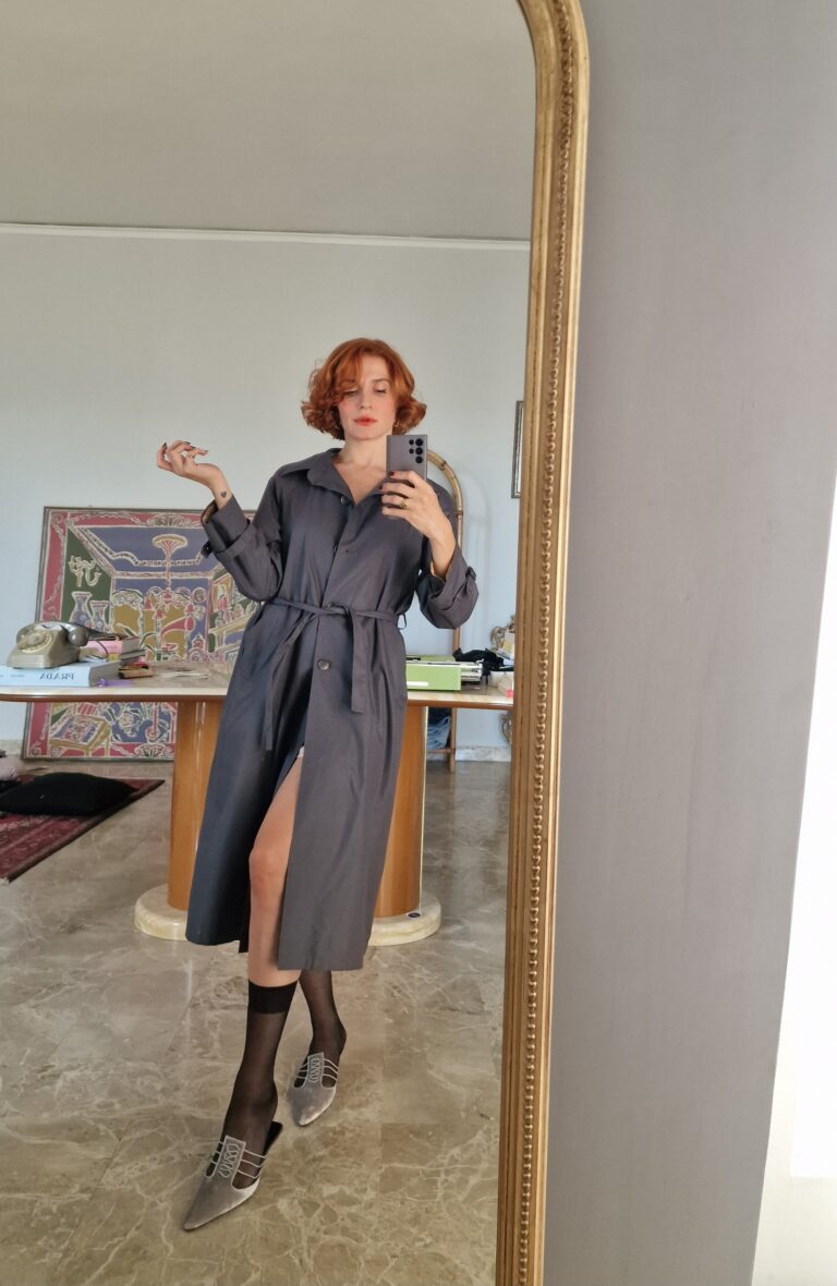 Trench vintage sartoriale grigio