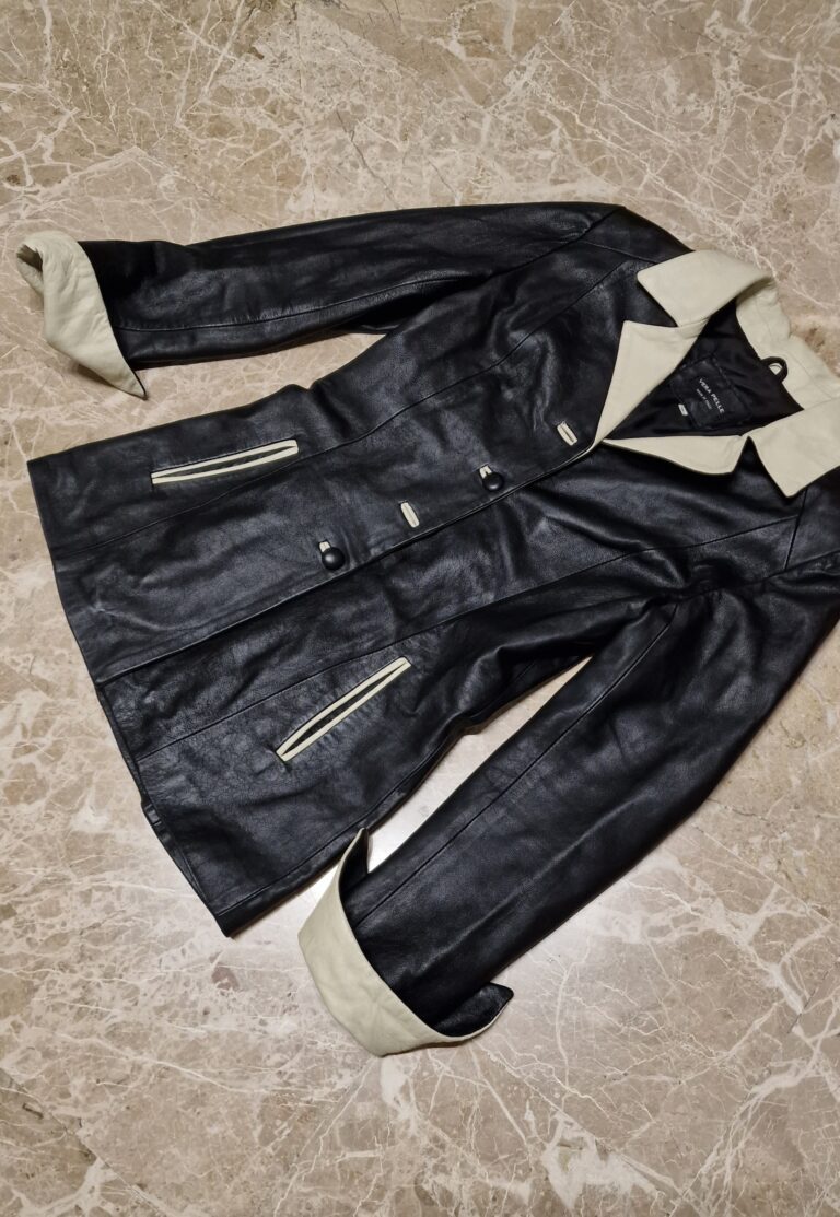 Giacca vintage in pelle black & white - immagine 13