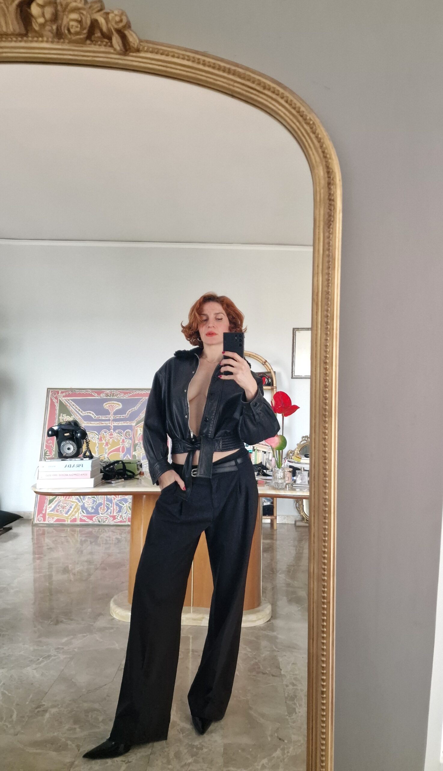 Giubbino/bomber in vera pelle nero by Genny