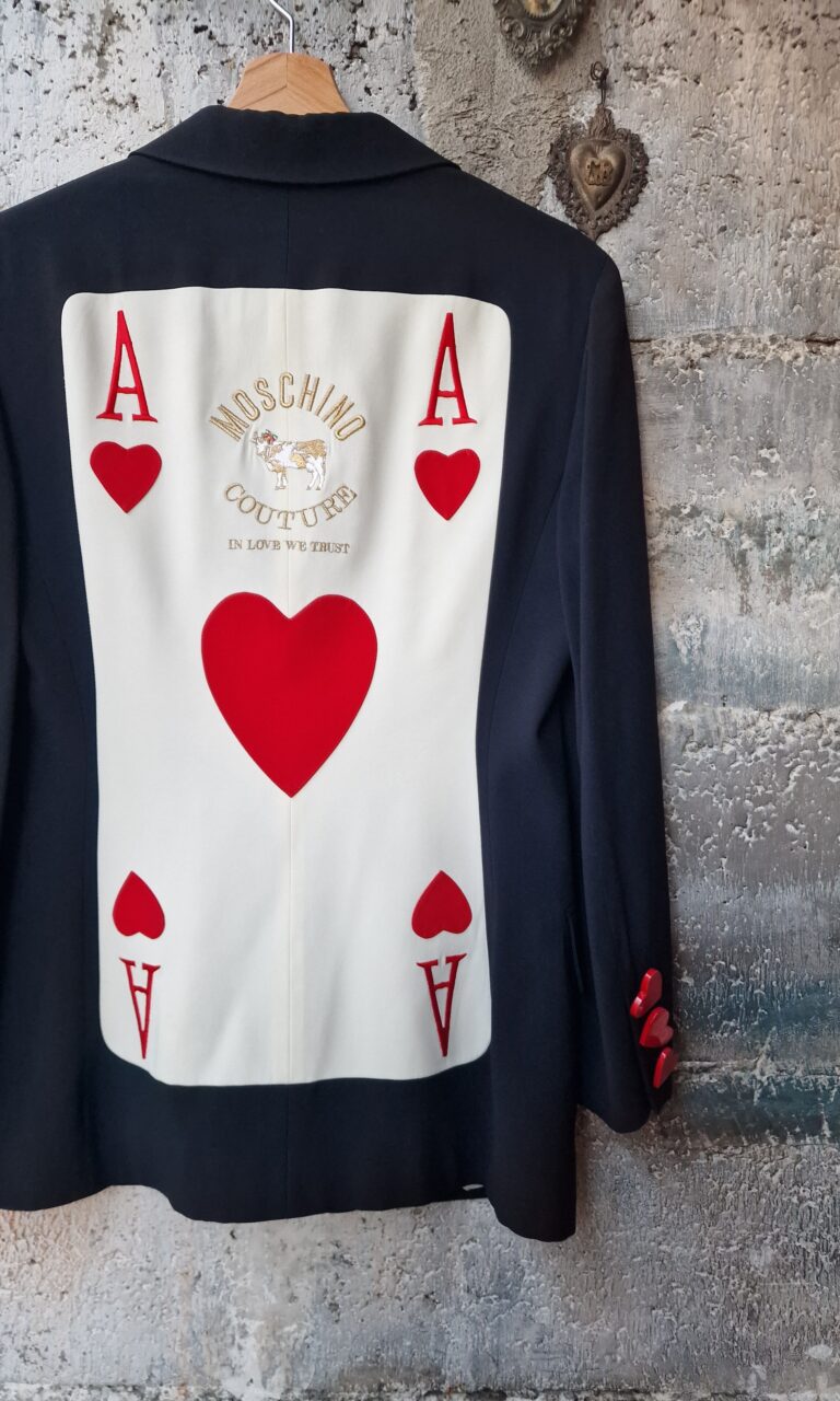Moschino Couture Repetita Juvant vintage 1989 Ace of heart jacket - immagine 15