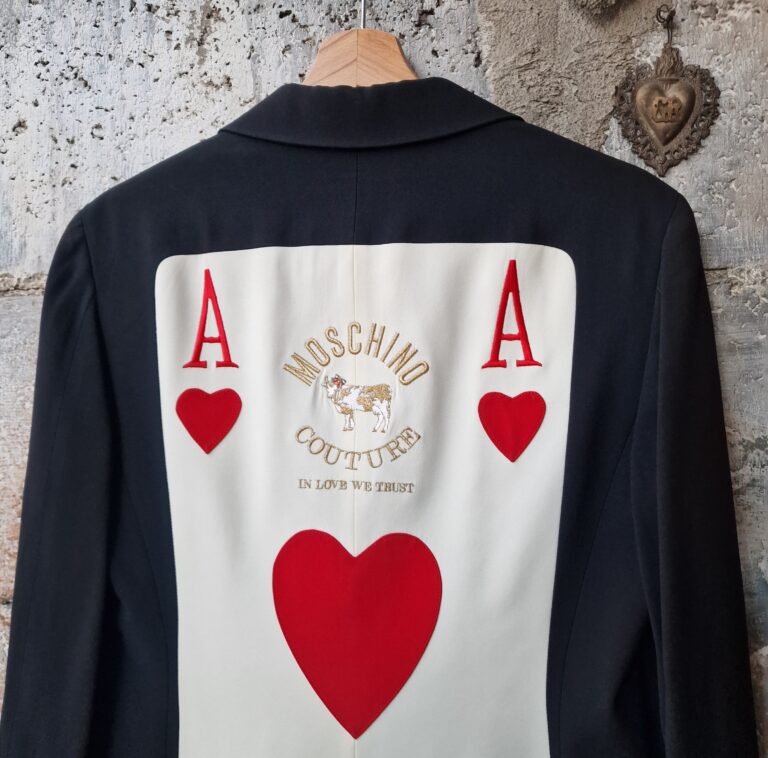 Moschino Couture Repetita Juvant vintage 1989 Ace of heart jacket - immagine 14