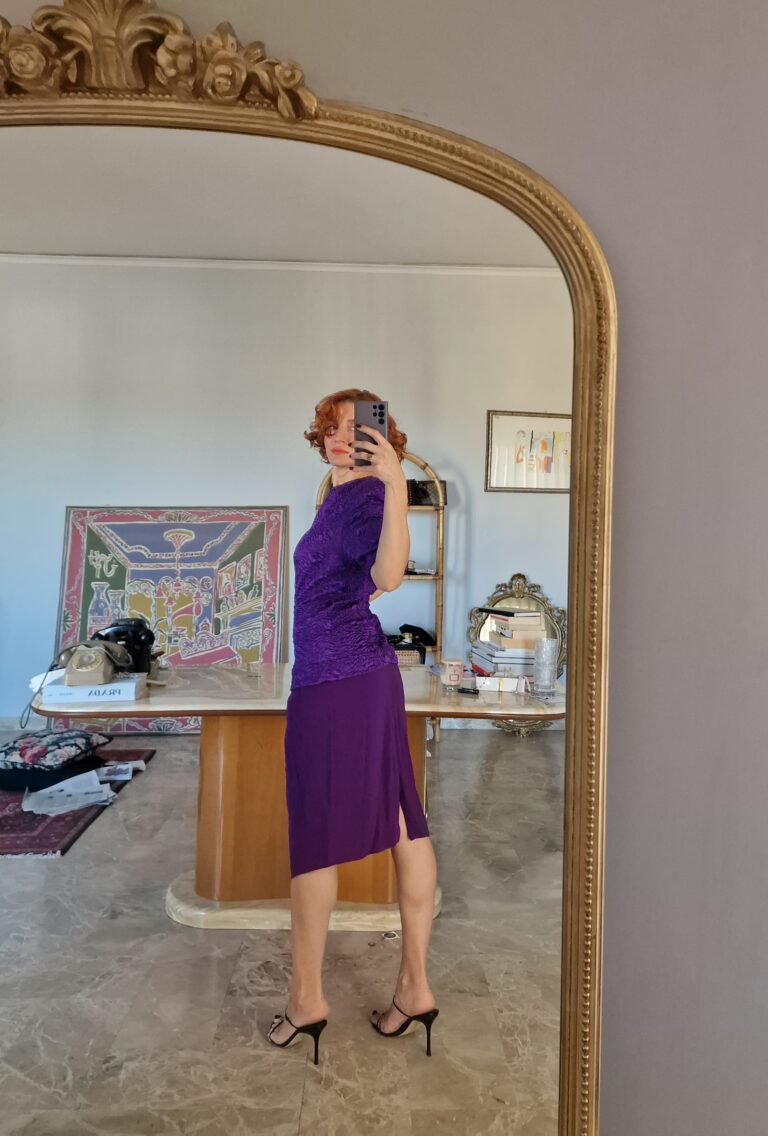 Basile vintage silk purple dress - immagine 3