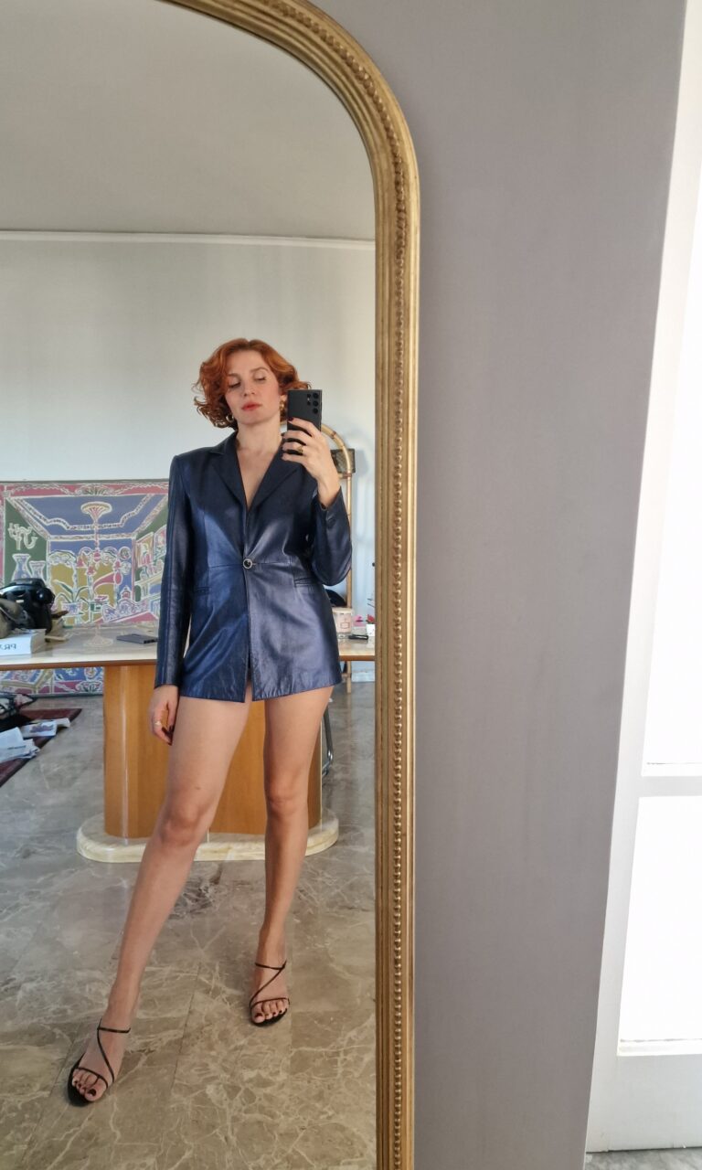 Gianfranco Ferré giacca vintage pelle metallizzata - immagine 2