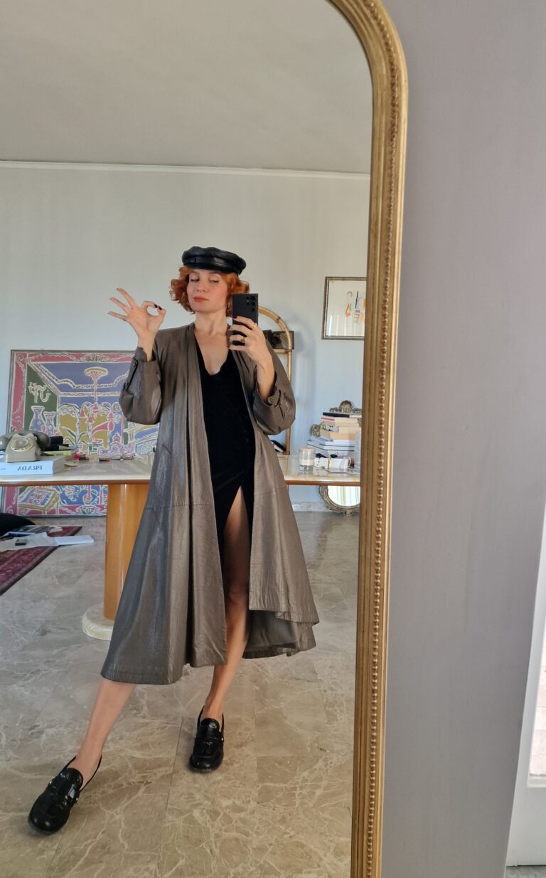 Vintage d'archivio leather coat by Complice designer by Gianni Versace - immagine 3