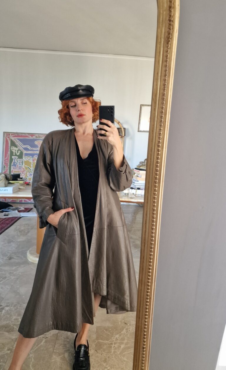 Vintage d'archivio leather coat by Complice designer by Gianni Versace - immagine 8