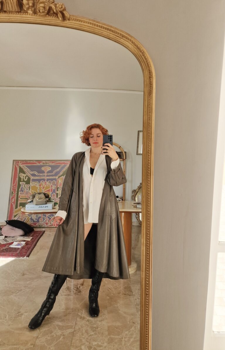 Vintage d'archivio leather coat by Complice designer by Gianni Versace - immagine 2