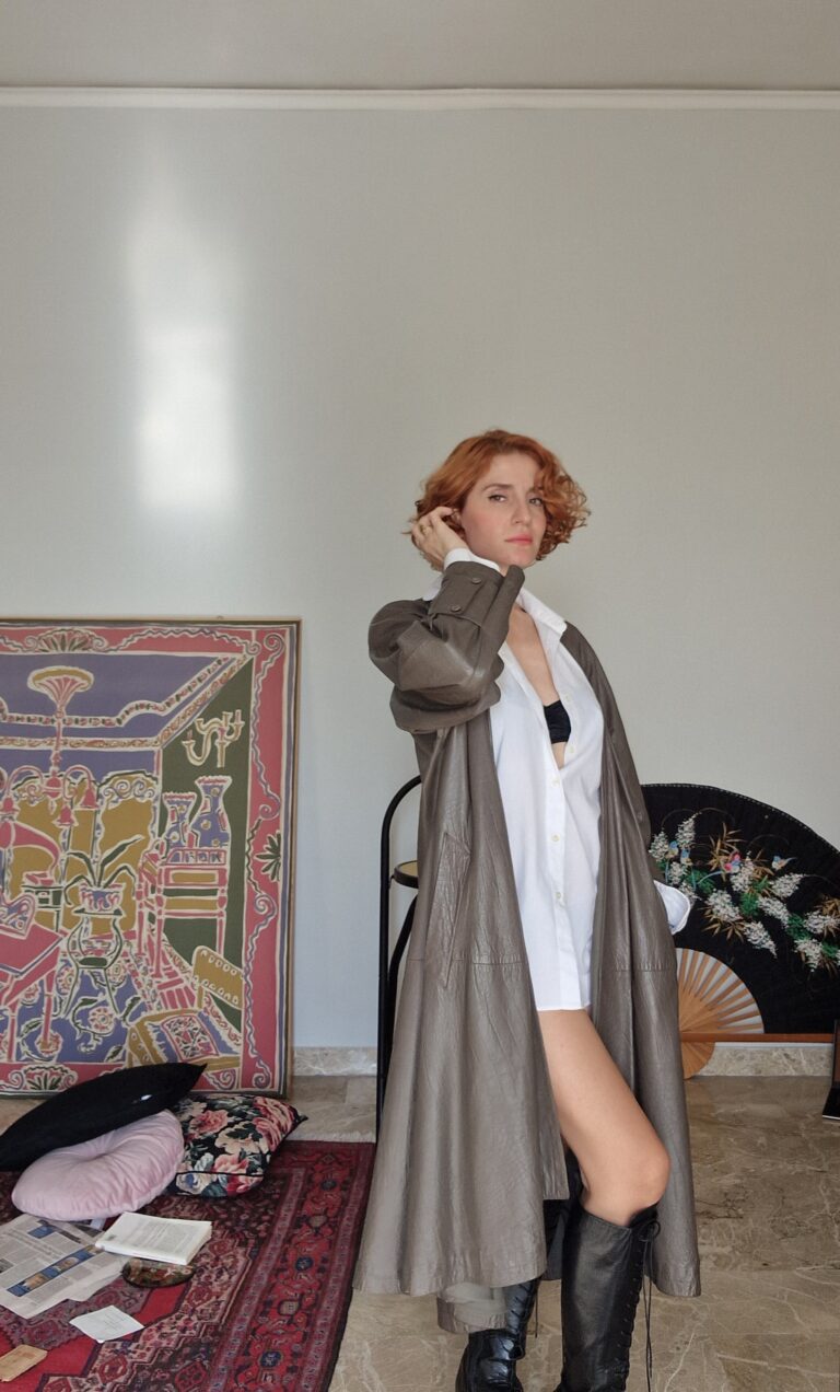 Vintage d'archivio leather coat by Complice designer by Gianni Versace - immagine 14
