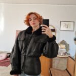 Montone shearling vintage nero