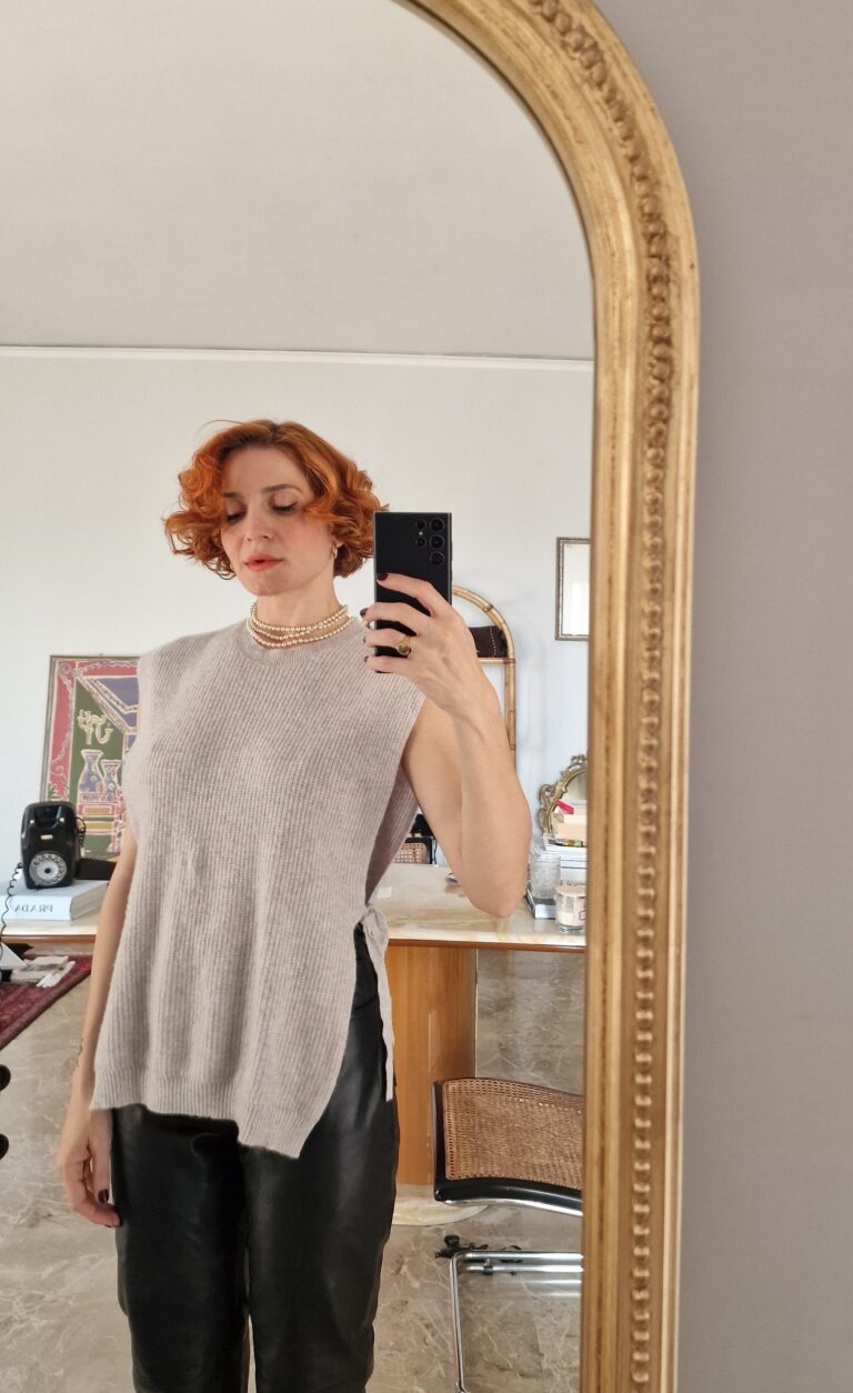 Maglia /Gilet by Mercer N.Y. 100% Puro Cashmere a costine