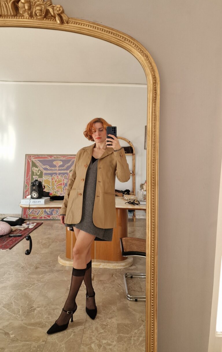 Giacca vintage in vera pelle nocciola - immagine 6