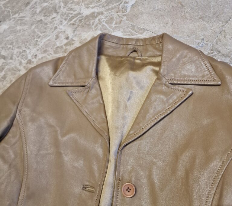 Giacca vintage in vera pelle nocciola - immagine 13