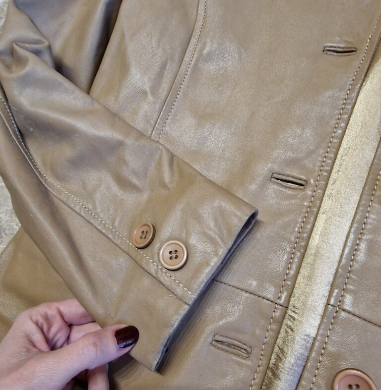 Giacca vintage in vera pelle nocciola - immagine 8