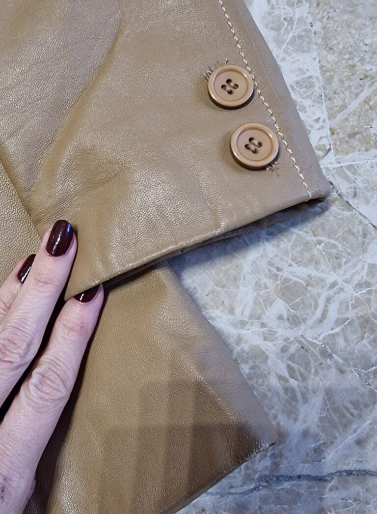 Giacca vintage in vera pelle nocciola - immagine 10