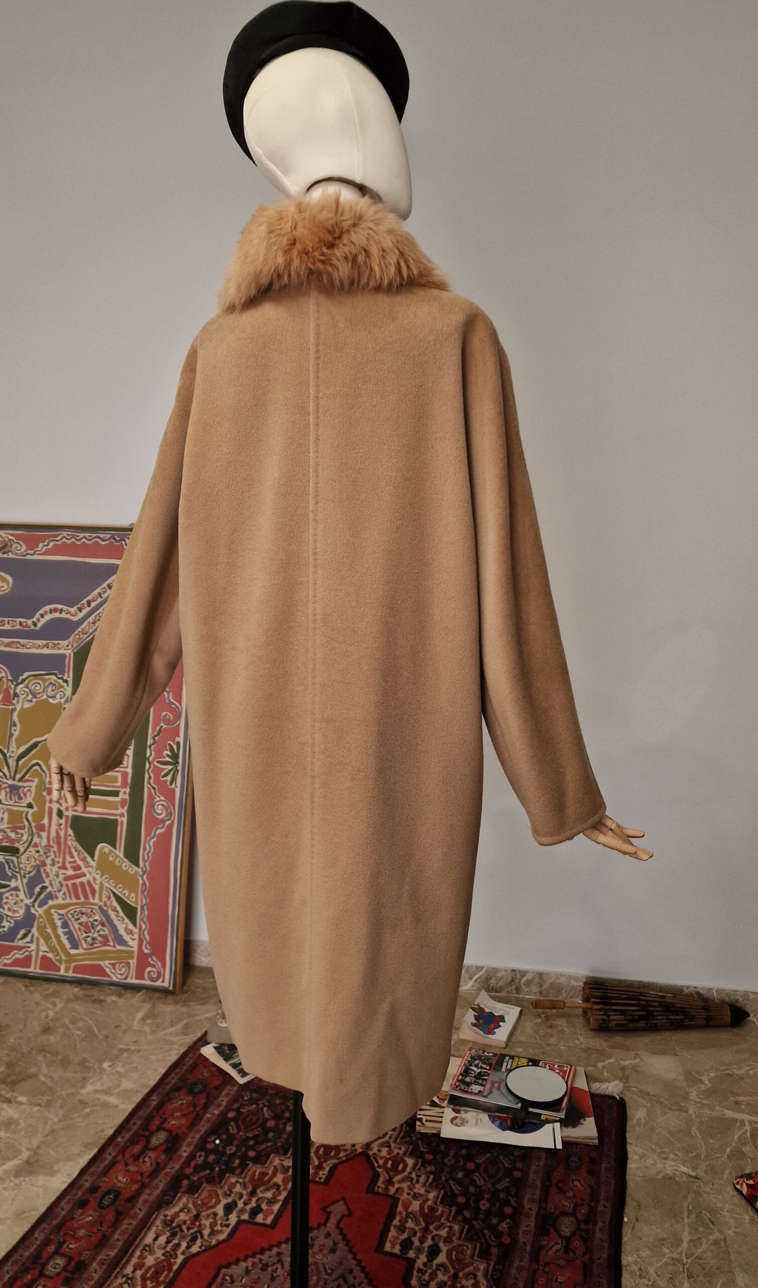 Max Mara cappotto cammello con collo ecopelliccia tg 40 - immagine 14