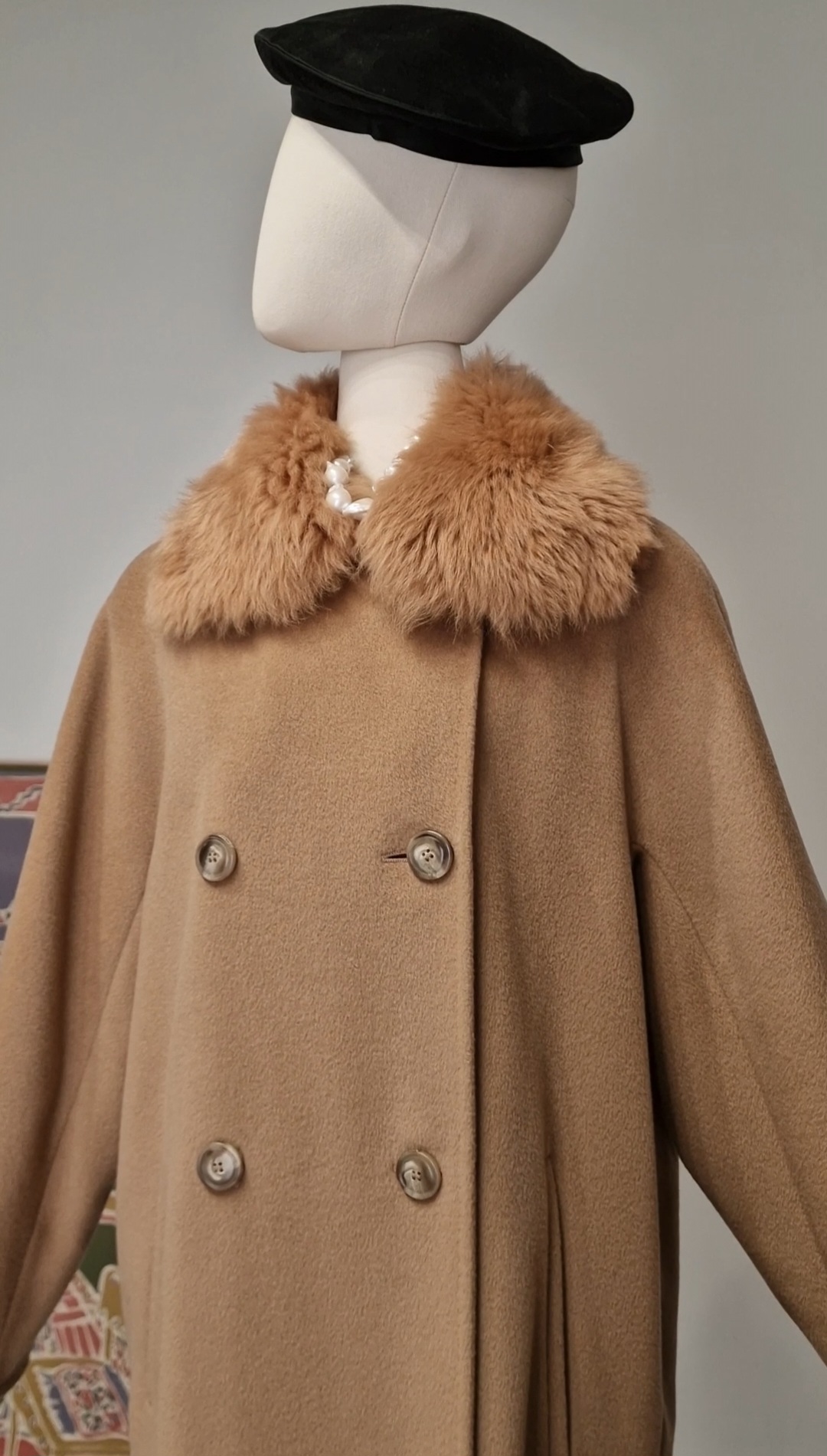 Max Mara cappotto cammello con collo ecopelliccia tg 40 - immagine 15
