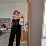 Pantalone vintage in velluto nero