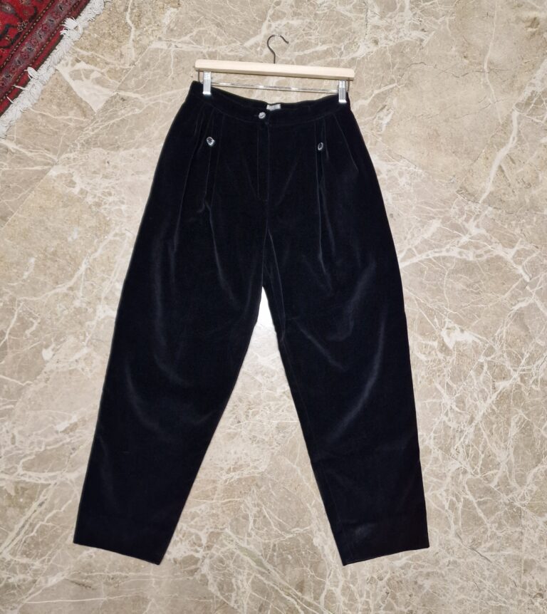 Pantalone vintage in velluto nero - immagine 6