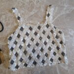 Top vintage sartoriale con perline e paillettes