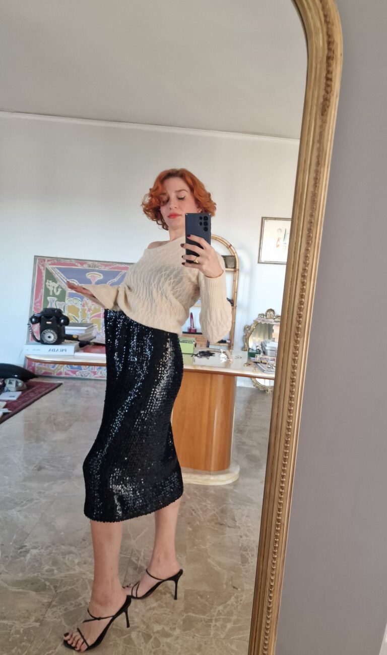 Gonna paillettes sartoriale - immagine 5