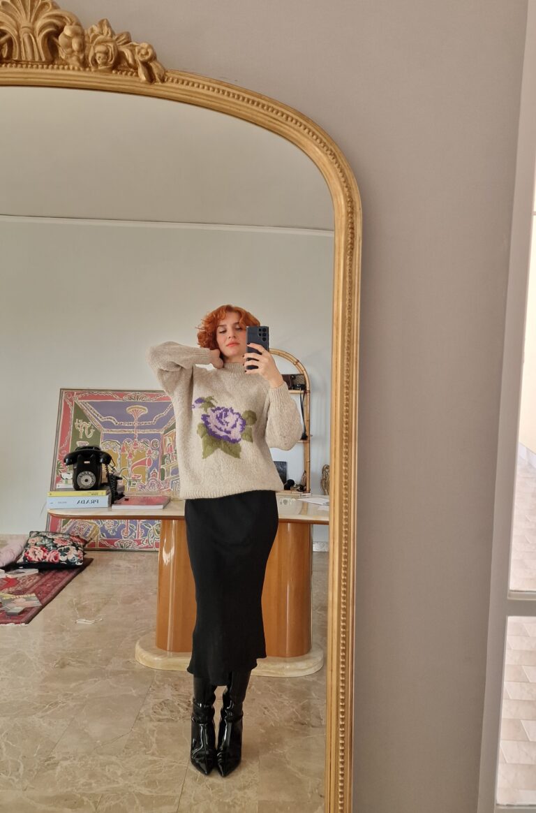 Maglione handamade lana rosa lilla