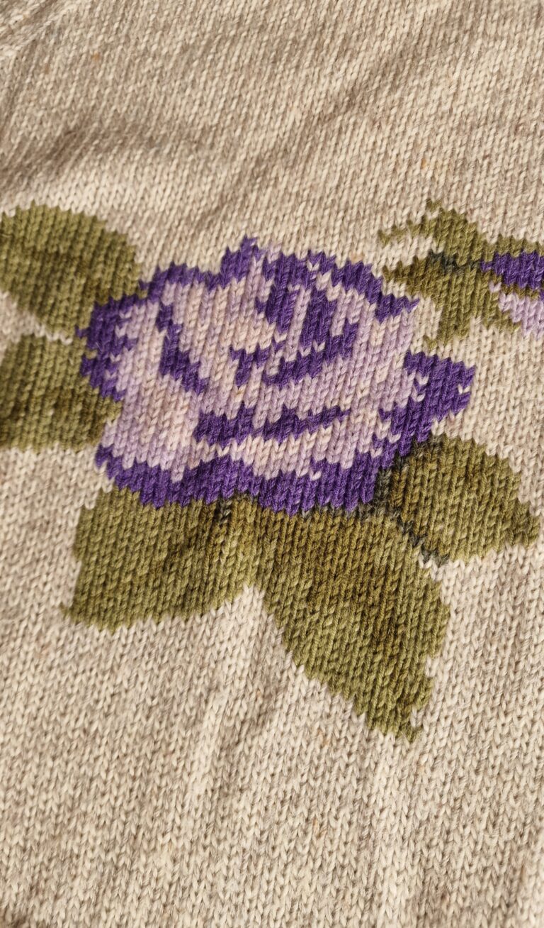 Maglione handamade lana rosa lilla - immagine 7