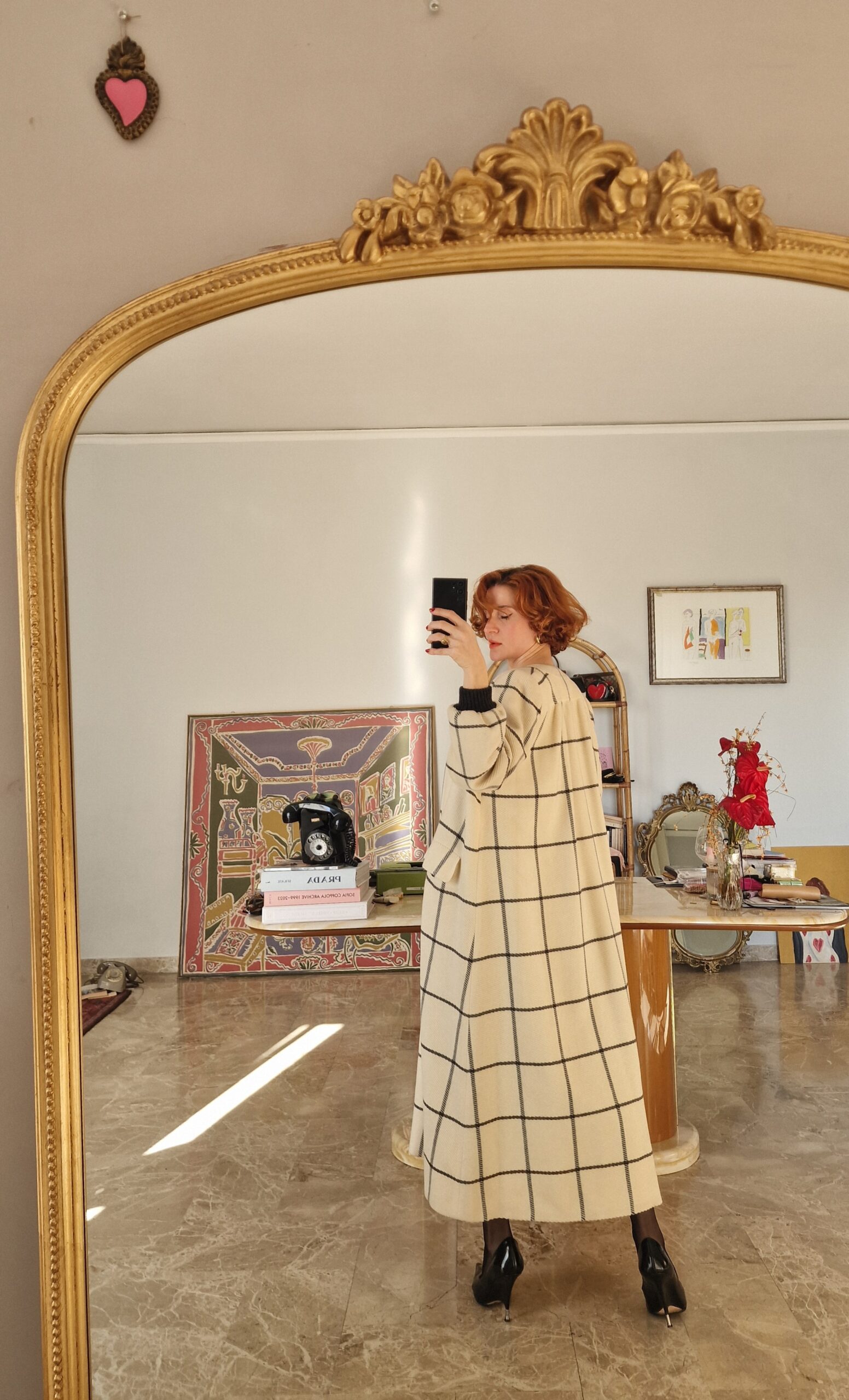 Cappotto vintage ma nuovo by Valentino patter a quadri tg 40 - immagine 4