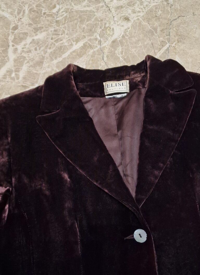 Giacca vintage  Velluto di seta e viscosa prugna - immagine 8