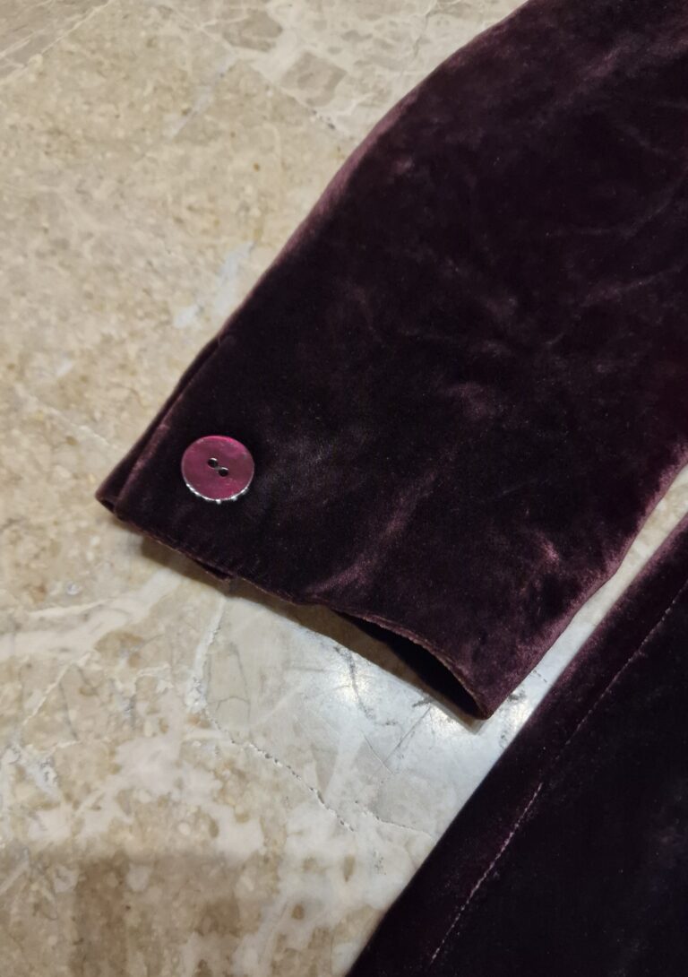 Giacca vintage  Velluto di seta e viscosa prugna - immagine 9