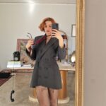 Giacca vintage doppiopetto con plissettatura