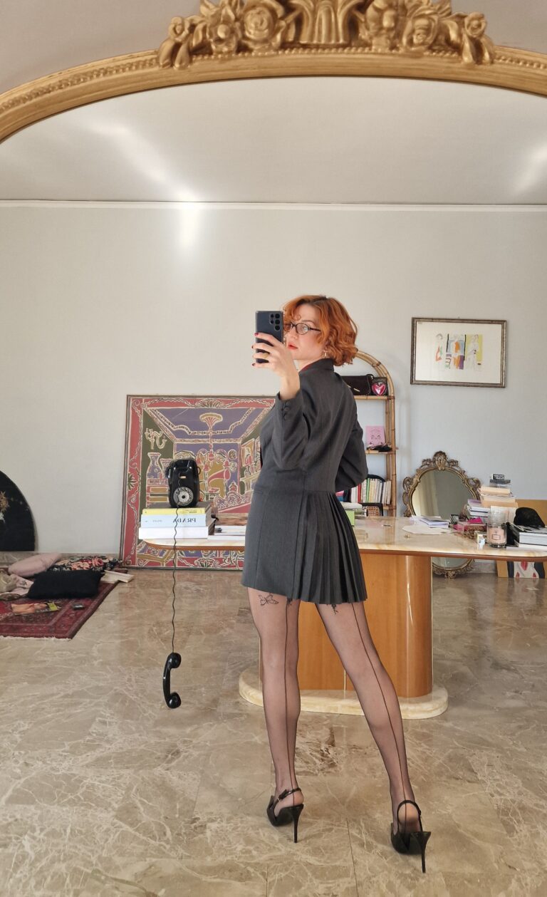 Giacca vintage doppiopetto con plissettatura - immagine 4