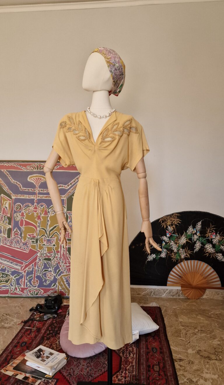 Autentico abito "Opera d'arte" the Great Gatsby vintage Sartoriale anni 40 - immagine 16
