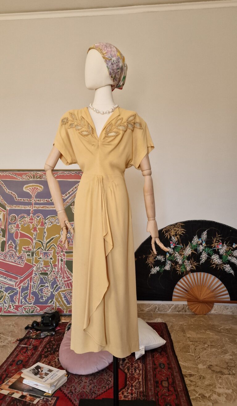 Autentico abito "Opera d'arte" the Great Gatsby vintage Sartoriale anni 40