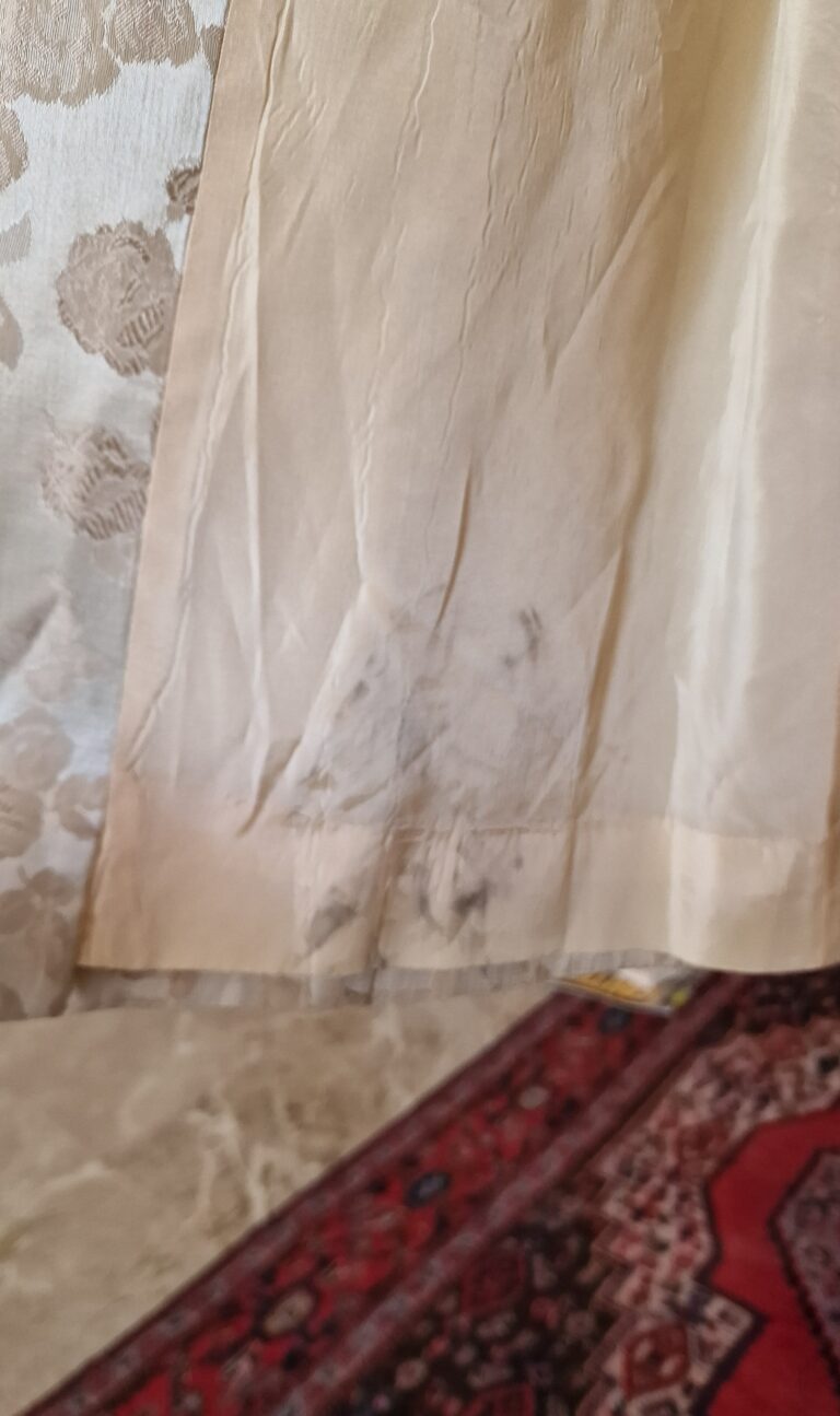 Capospalla vintage/antico in cotone di raso broccato champagne - immagine 14