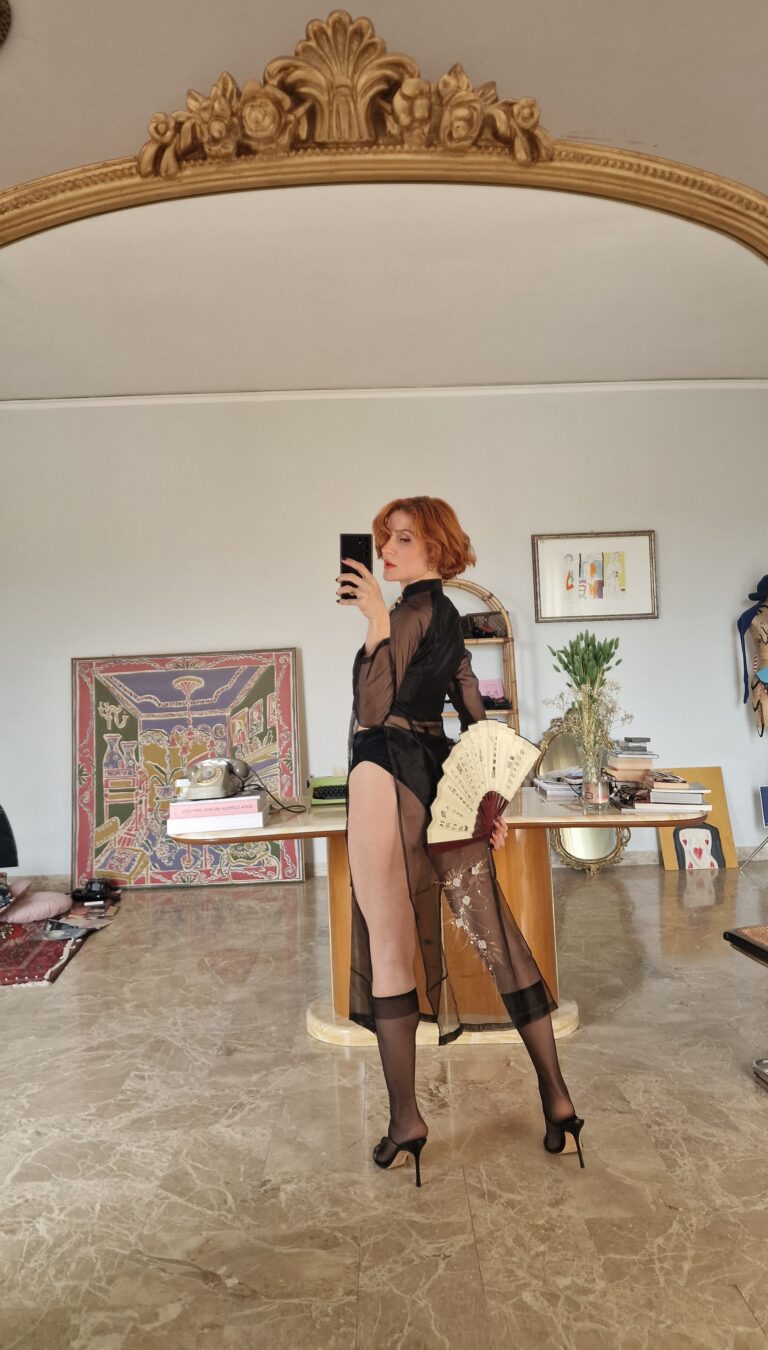The Black organza Qipao dress - immagine 2