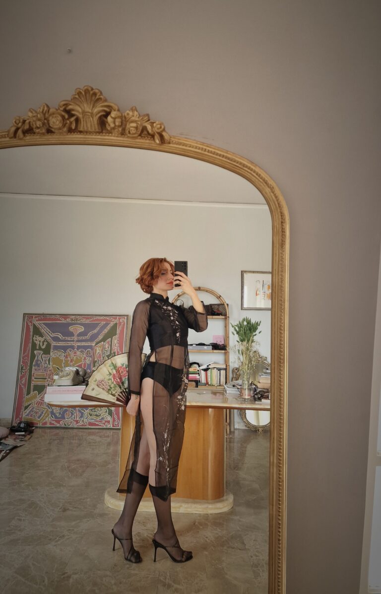 The Black organza Qipao dress - immagine 3