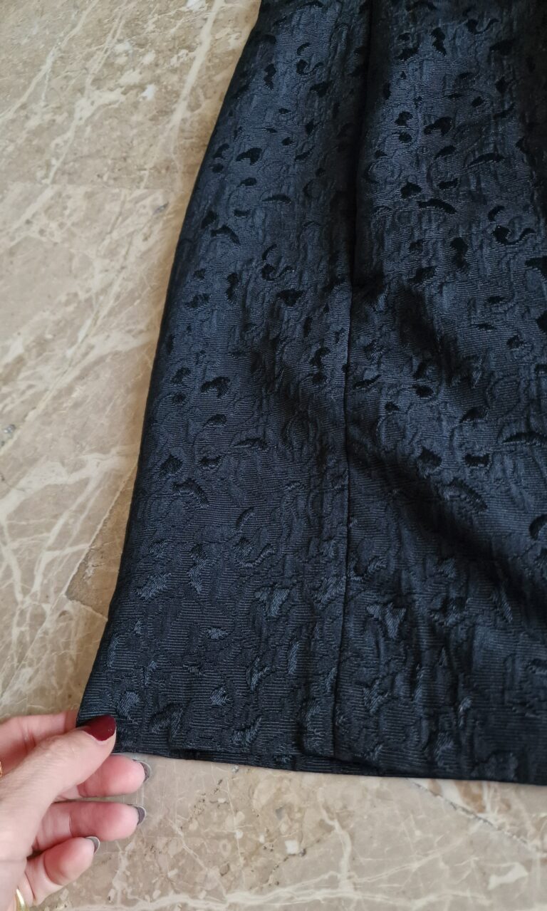Abito Qipao nero in cotone damascato - immagine 9