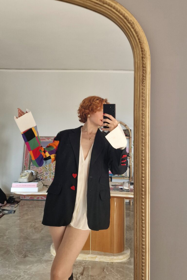 Moschino Couture vintage jacket d'archivio manica Patchwork 1989 - immagine 6