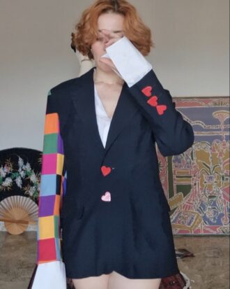 Moschino Couture vintage jacket d'archivio manica Patchwork 1989