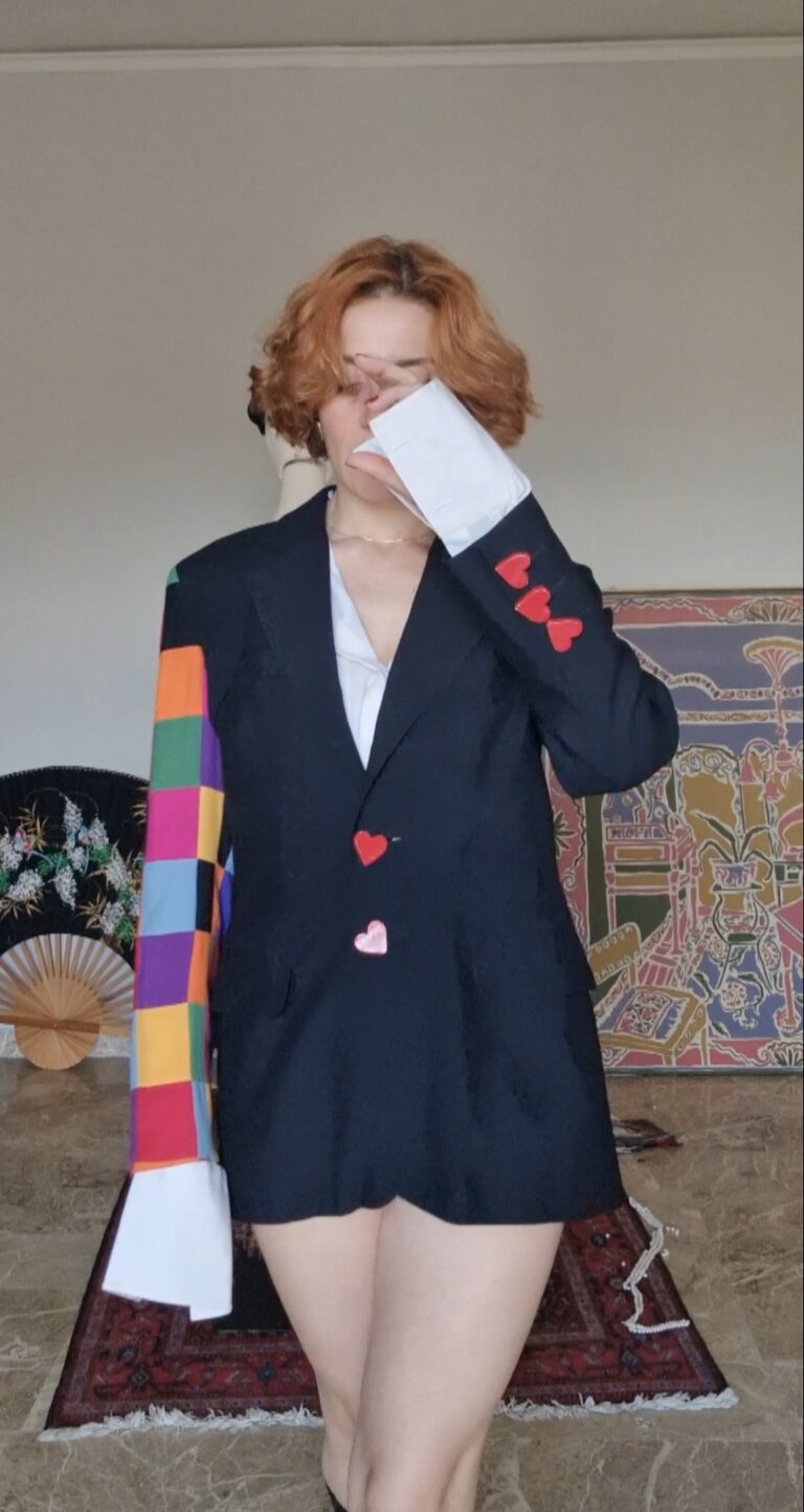 Moschino Couture vintage jacket d'archivio manica Patchwork 1989