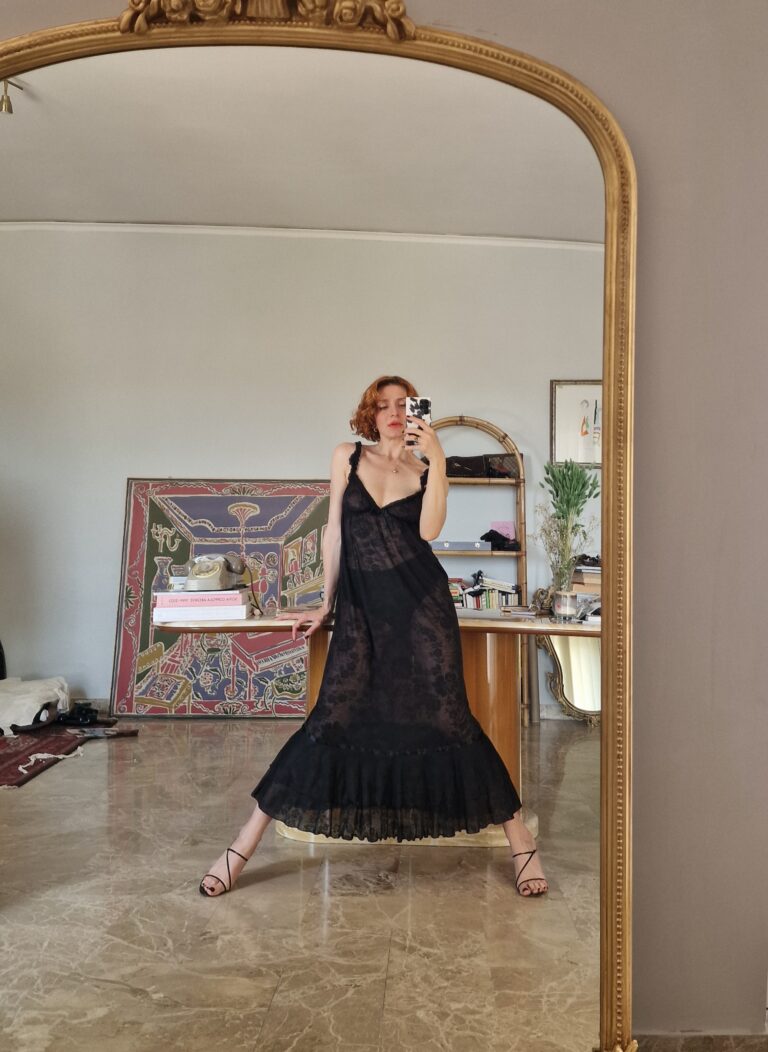 Abito sottoveste vintage ma nuovo di Joelle by La Perla nero - immagine 2