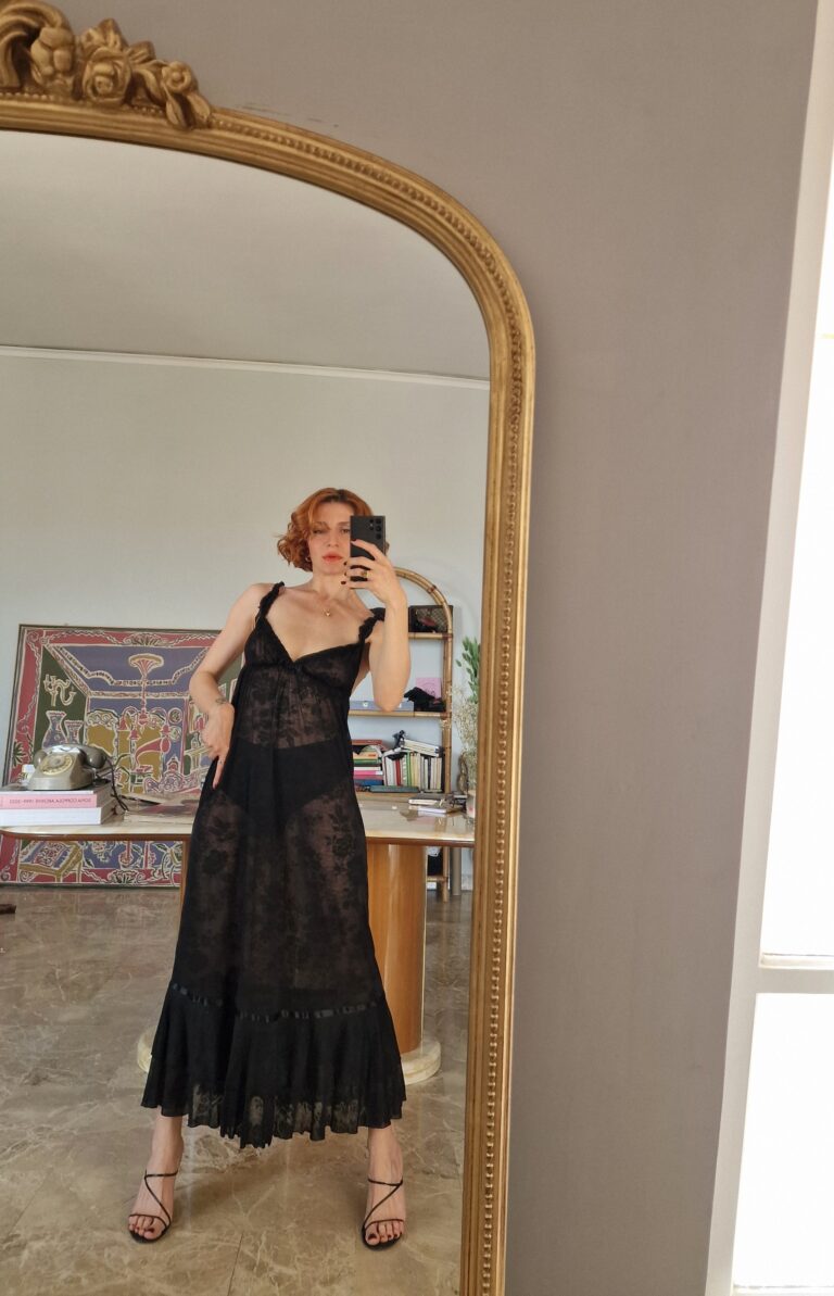 Abito sottoveste vintage ma nuovo di Joelle by La Perla nero - immagine 3