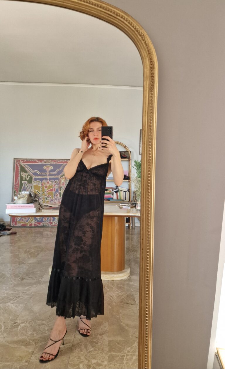 Abito sottoveste vintage ma nuovo di Joelle by La Perla nero - immagine 7
