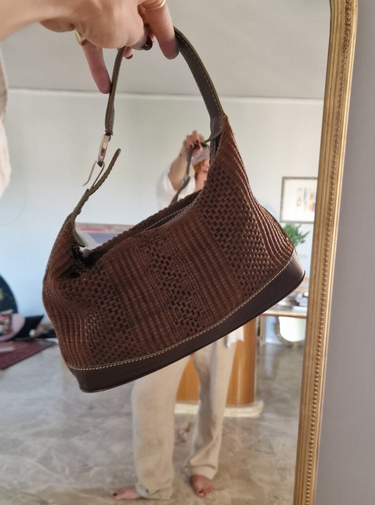 Mini bag in Raffia e pelle cioccolato by HOGAN - immagine 4