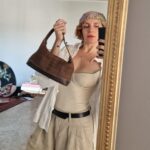 Mini bag in Raffia e pelle cioccolato by HOGAN