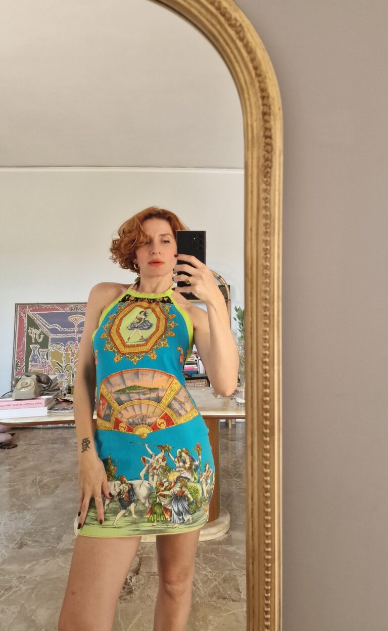 Versace vintage dress d'archivio "Paro a Disparo"