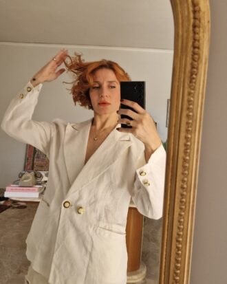 Giacca in Puro Lino white