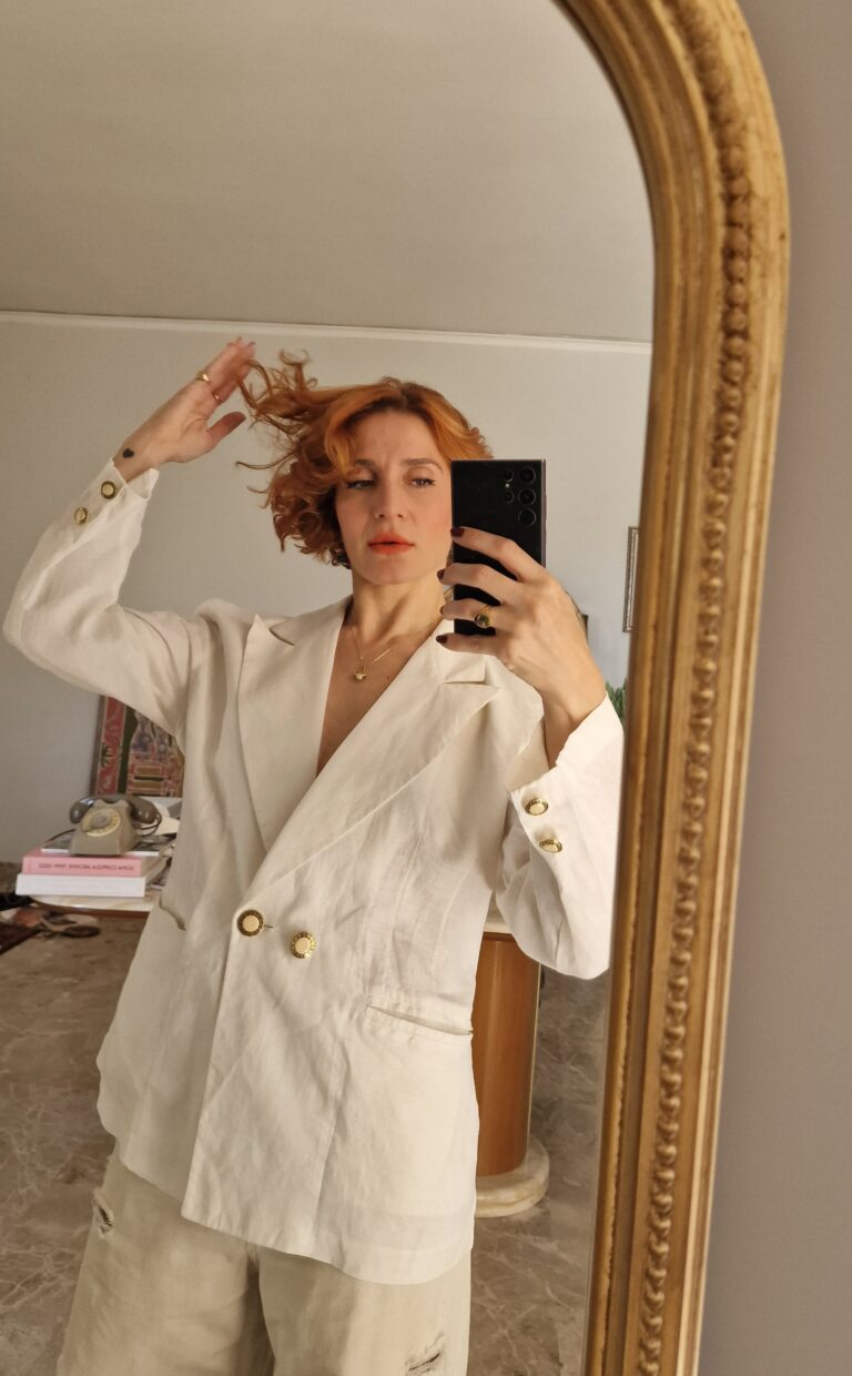 Giacca in Puro Lino white